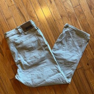 Duluth Trading Mens Chino Pants 42x30 Slim Fit Khaki Flex Fire Hose Tag 42x30